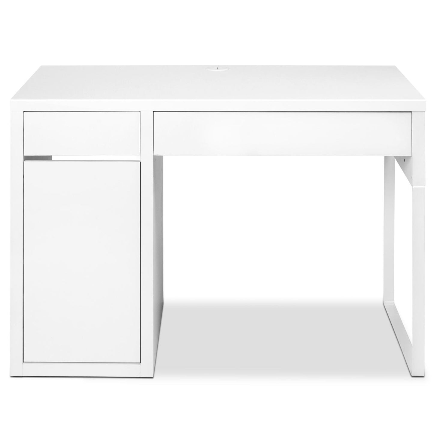 Artiss Metal Desk With Storage Cabinets - White