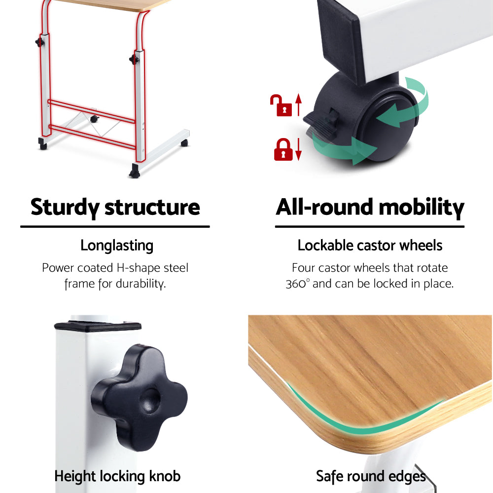 Artiss Laptop Table Desk Portable - Light Wood