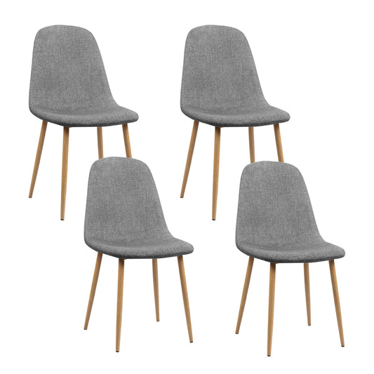 Artiss Set of 4 Adamas Fabric Dining Chairs - Light Grey