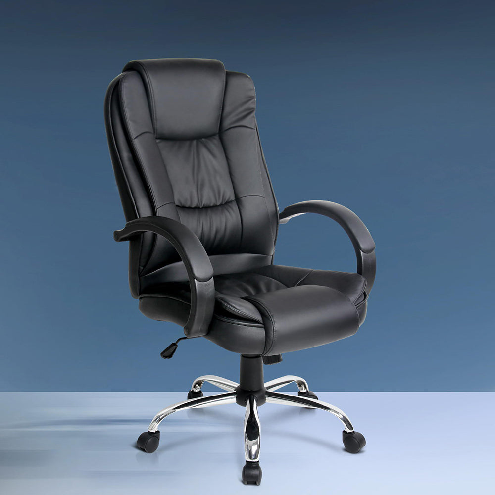 Artiss Office Chair Gaming Computer Chairs Executive PU Leather Seating Black