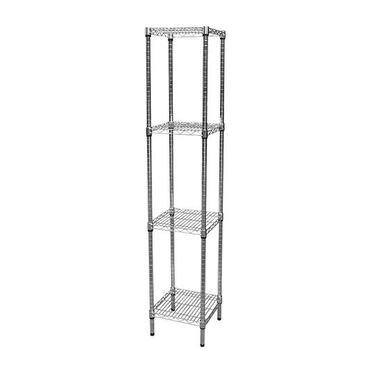 Modular Chrome Wire Storage Shelf 350 x 350 x 1800 Steel Shelving