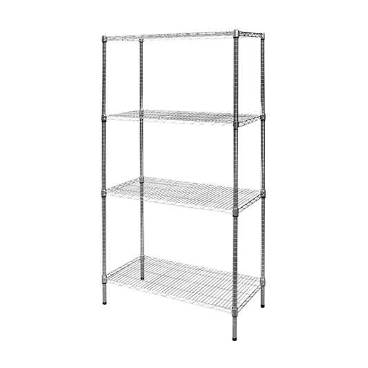 Modular Chrome Wire Storage Shelf 900 x 450 x 1800 Steel Shelving