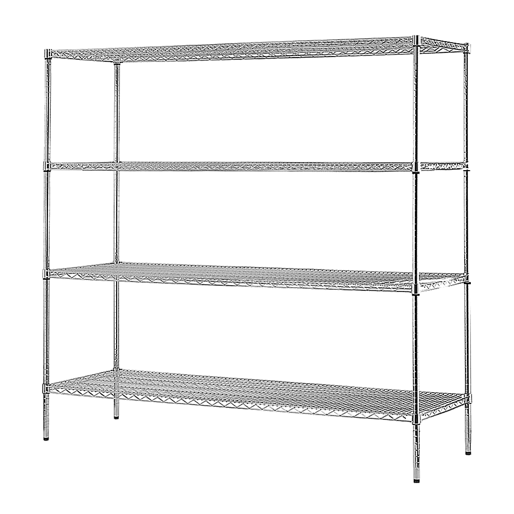 Modular Chrome Wire Storage Shelf 1500 x 350 x 1800 Steel Shelving