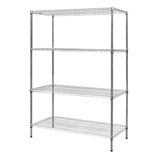 Modular Chrome Wire Storage Shelf 1200 x 600 x 1800 Steel Shelving