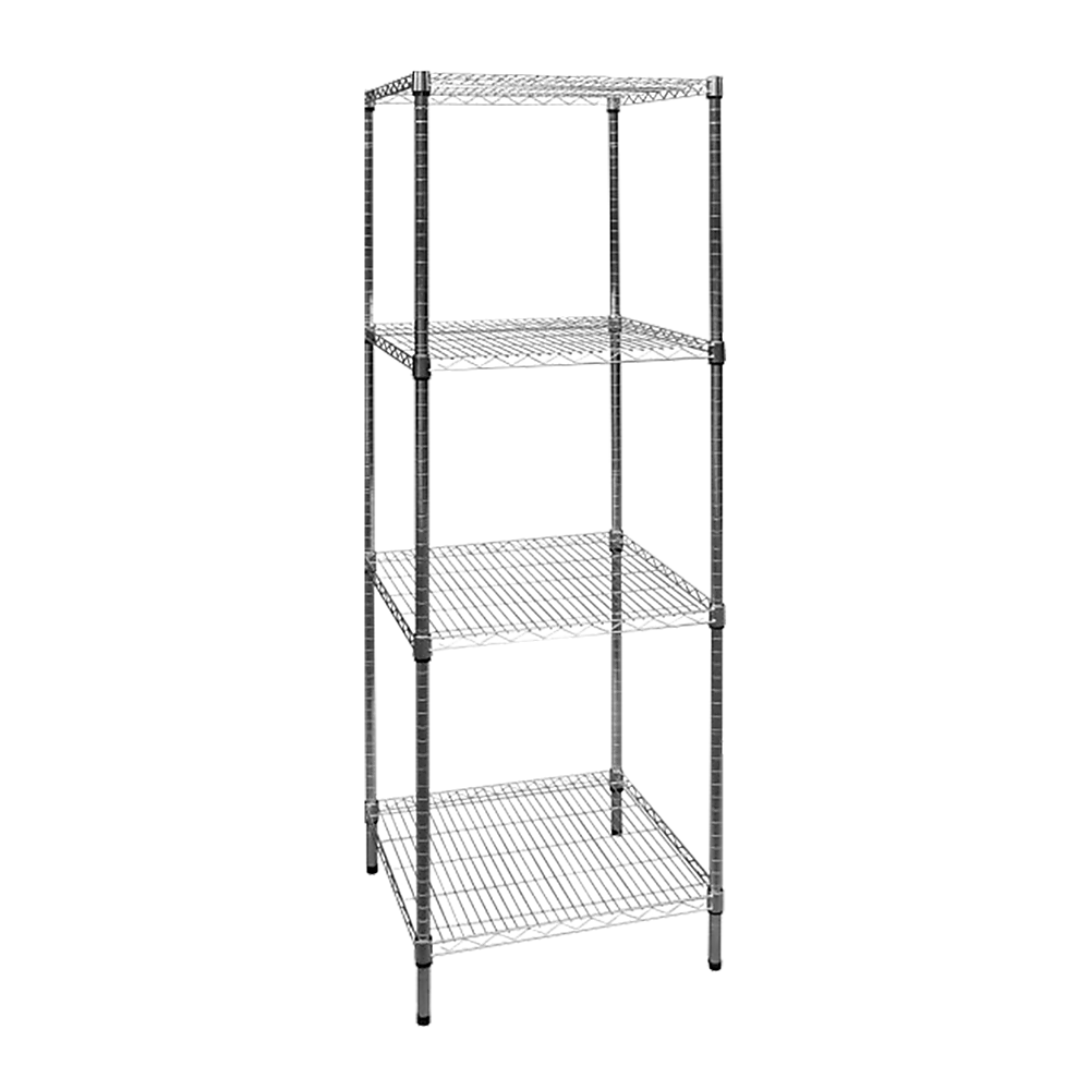 Modular Chrome Wire Storage Shelf 600 x 600 x 1800 Steel Shelving