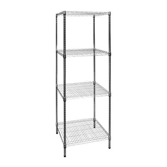 Modular Chrome Wire Storage Shelf 600 x 600 x 1800 Steel Shelving