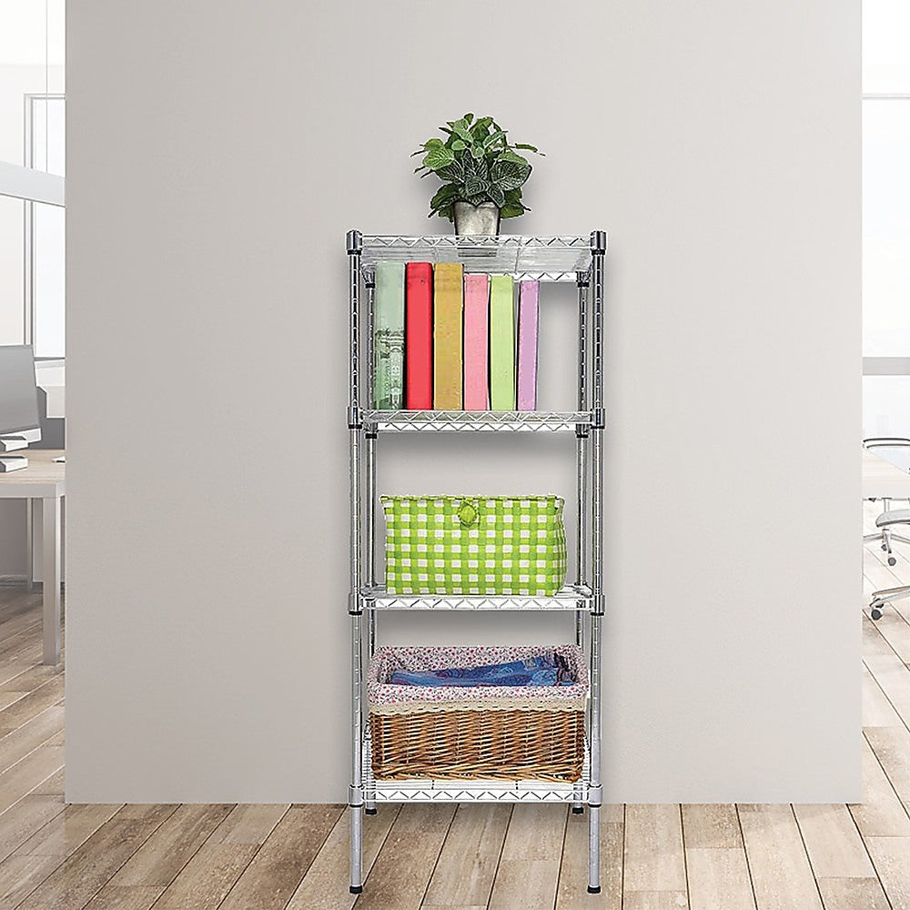 Modular Chrome Wire Storage Shelf 600 x 600 x 1800 Steel Shelving