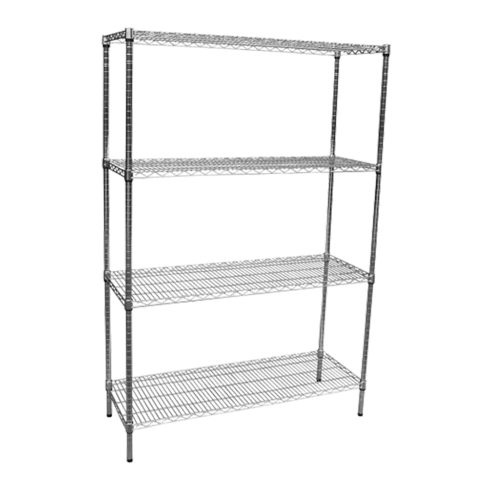 Modular Chrome Wire Storage Shelf 1200 x 450 x 1800 Steel Shelving