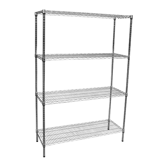 Modular Chrome Wire Storage Shelf 1200 x 450 x 1800 Steel Shelving