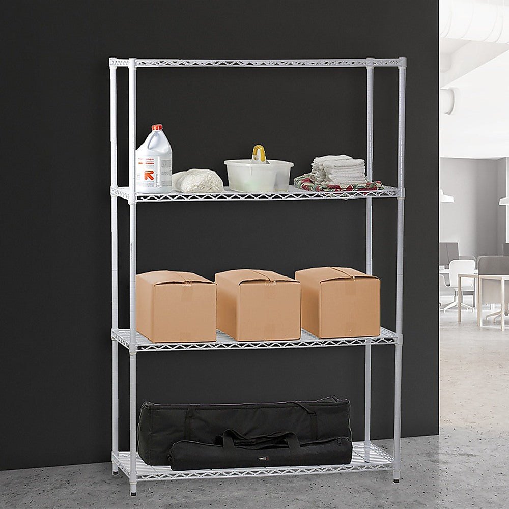 Modular Chrome Wire Storage Shelf 1200 x 450 x 1800 Steel Shelving